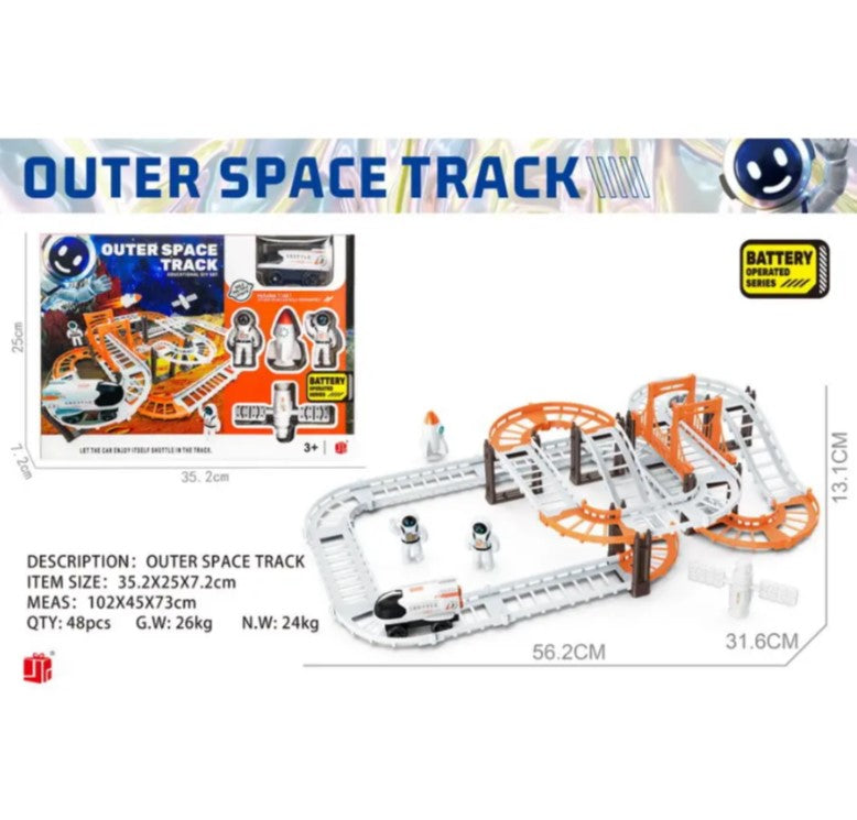 Outer Space Track Playset for Toddlers with Astronauts & Rockets