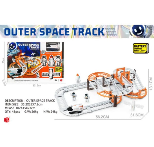 Outer Space Track Playset for Toddlers with Astronauts & Rockets