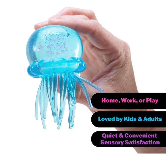 Jelly Squish Glitter Jellyfish Squishy Toy with Stretchy Tentacles