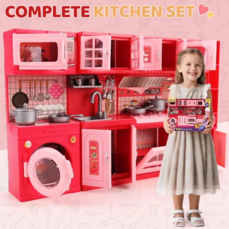 Mini Kitchen Play Set for Kids – Realistic Cooking Toy for Creative Fun