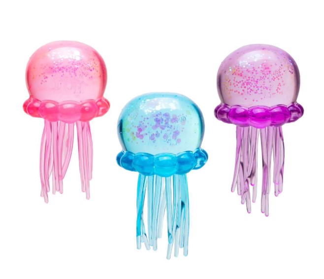 Jelly Squish Glitter Jellyfish Squishy Toy with Stretchy Tentacles
