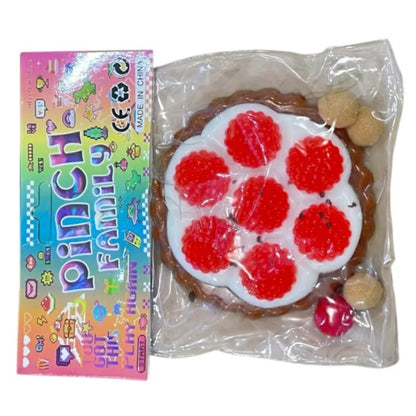 Cheese Cake Taba Squishy Set with Pompom 16pcs Stress Reliever Fun Toys for Kids
