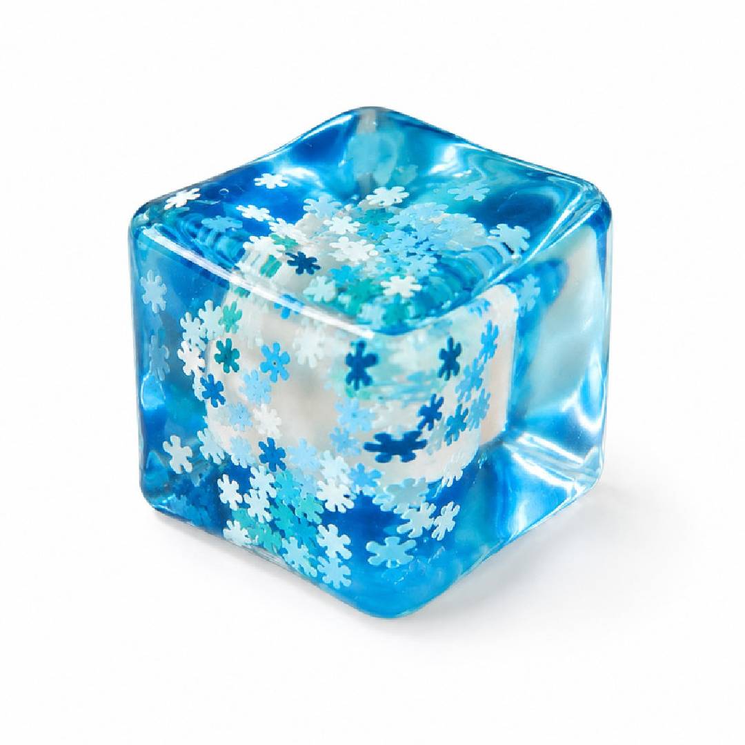 Sugar ice cube stress ball squishy fidget sensory toy 5cm soft transparent snow cube squeeze toy for kids and adults