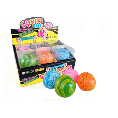 Stripe ball squishy stress ball 6cm colourful swirl sensory fidget squeeze toy for kids and adults