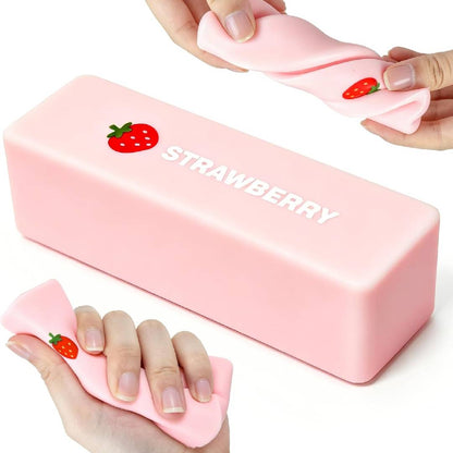 Strawberry butter slab squishy 14cm slow rising stress relief sensory fidget squeeze toy for kids and adults