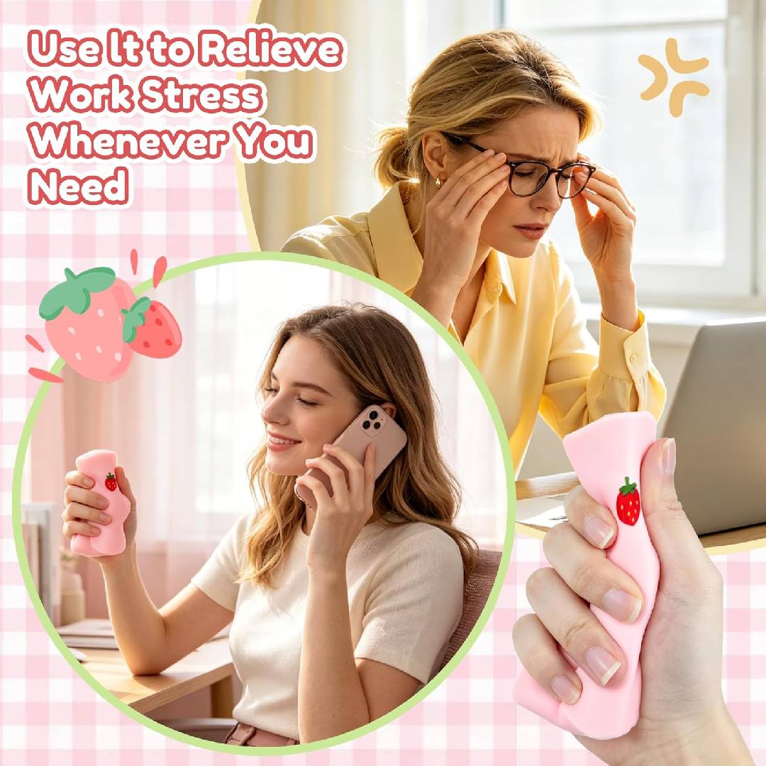 Strawberry butter slab squishy 14cm slow rising stress relief sensory fidget squeeze toy for kids and adults