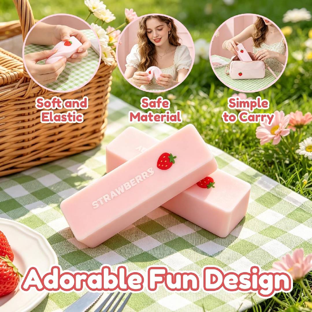 Strawberry butter slab squishy 14cm slow rising stress relief sensory fidget squeeze toy for kids and adults