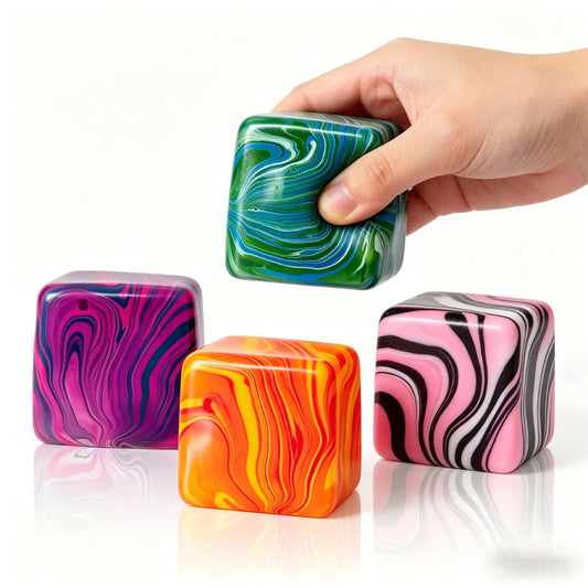 Sugar Cube Dye Paint Splash Squishy Stress Toy Ultra Firm Squeeze Sensory Fidget Cube UK