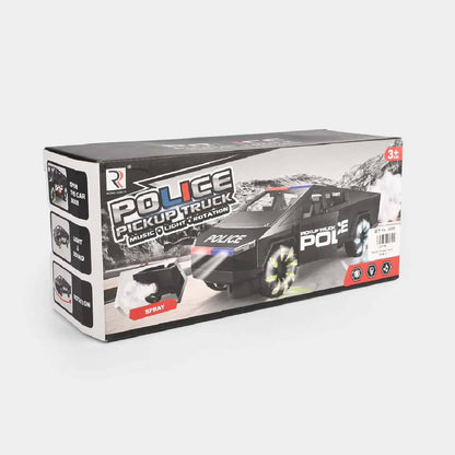 Electric Police Pickup Truck Toy with Lights Sound & Spray