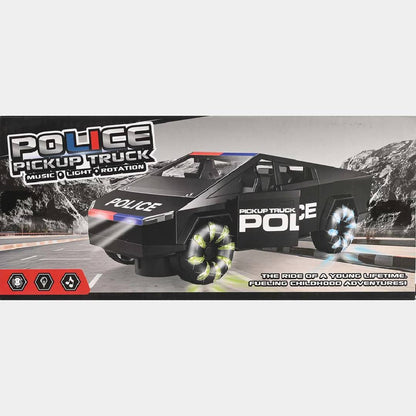 electric police pickup truck toy with lights sound spray LED wheels stunt action kids vehicle UK
