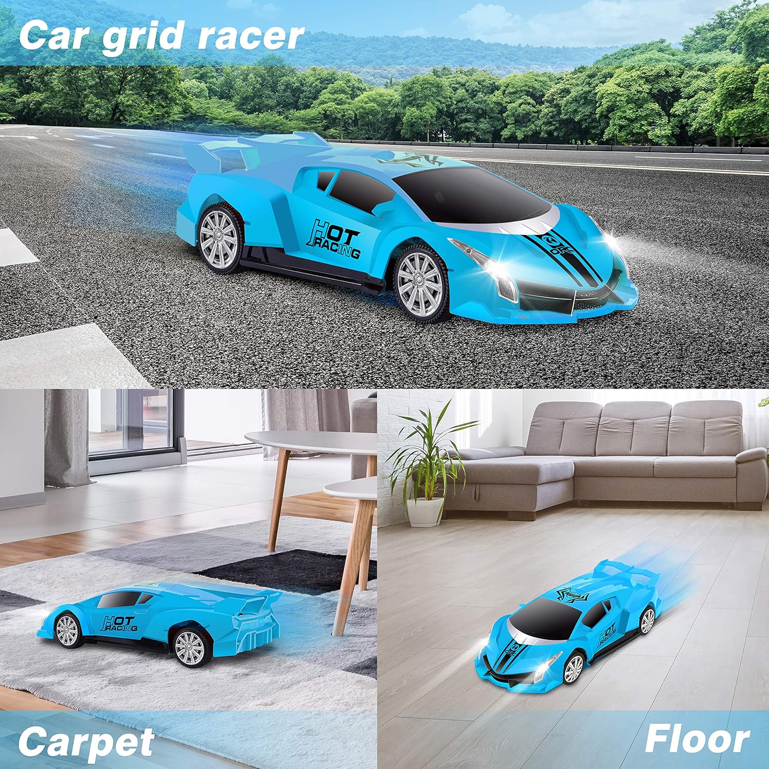 Off road remote control car for kids driving on grass
