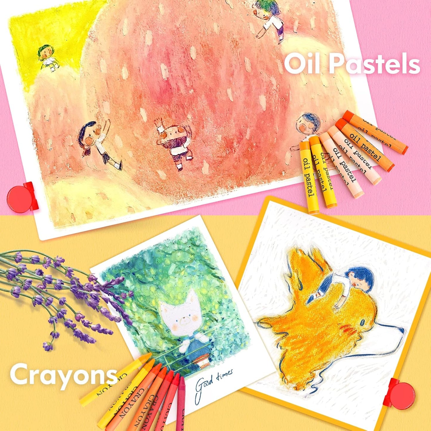 Pencil set with erasers for kids