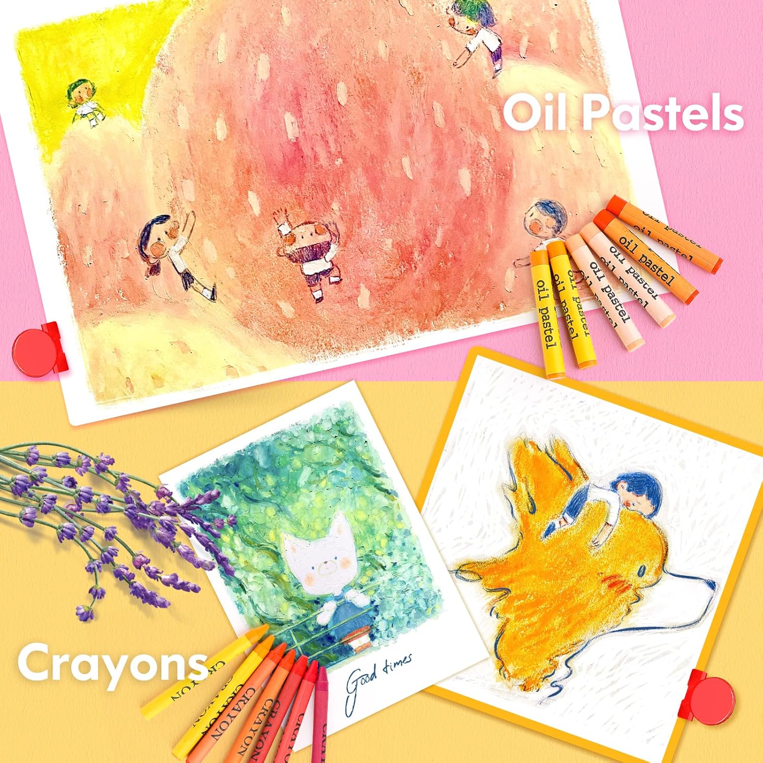 Pencil set with erasers for kids