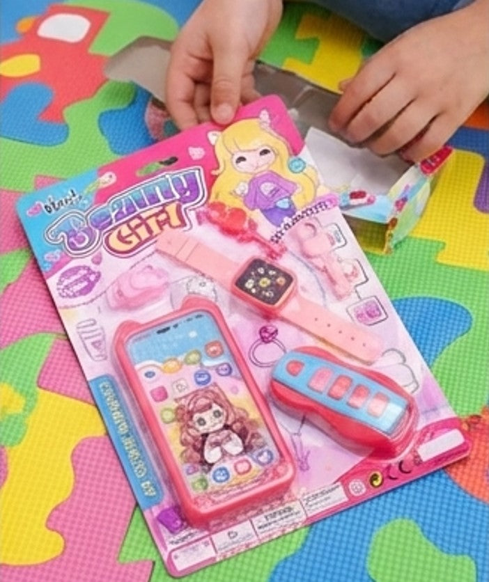 Pretend makeup kit for girls with beauty accessories