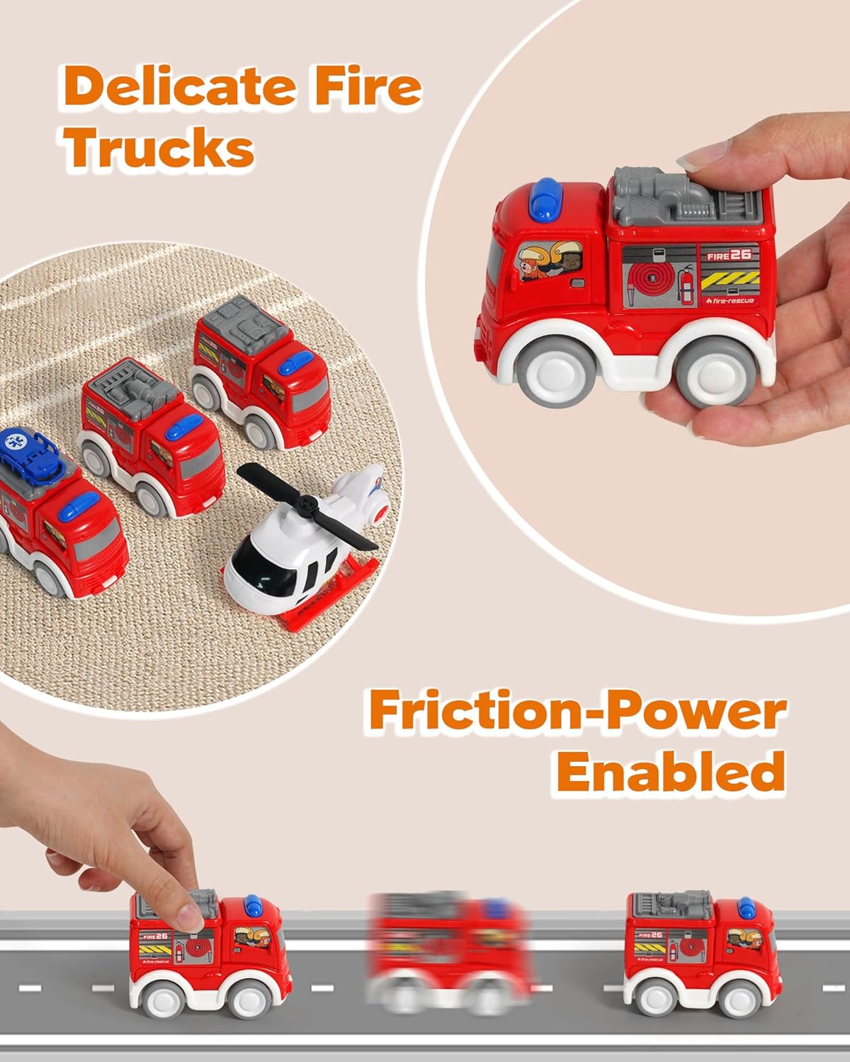 Push and go fire truck toy for children